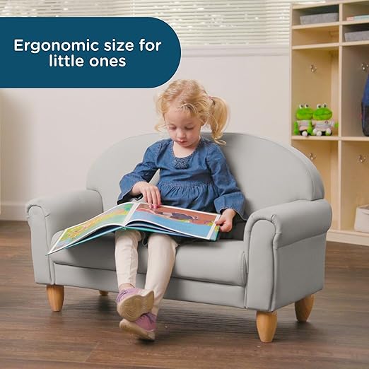 Children's Factory As We Grow Sofa, Gray, CF805-314, Playroom Couch, Daycare Furniture, Kids Seating for Classroom, Flexible Seating for Elementary-Ruum Studio Home