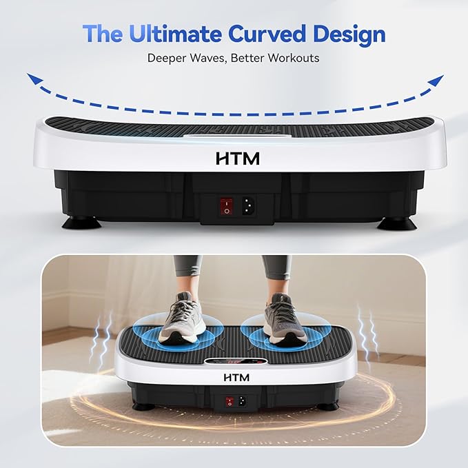 Vibration Plate Exercise Machine - 330lbs Weight Capacity, 120 Speed Levels, 5 Program Modes - Full Body Workout for Home Fitness, Toning & Wellness, LED Display, Low Noise Motor-Ruum Studio Home