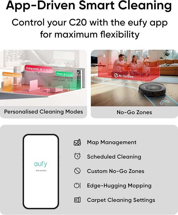 eufy Robot Vacuum Omni C20, Robot Vacuum and Mop Combo, Self Emptying, Auto Mop Washing and Auto Drying for Hands-Free Cleaning, 7000 Pa Powerful Suction, 3.35-Inch Design, All-in-One Station-Ruum Studio Home