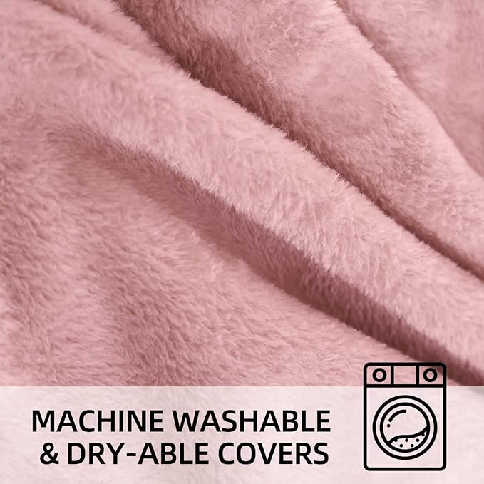 Bean Bag Chair 6Ft, Memory Foam Filled, Large Beanbag Chairs for Adults and Teens, Soft Sofa with Removable Flannel Cover, Round Couch for Living Room Bedroom College Dorm (Pink, 6FT-67×67"×24")-Ruum Studio Home