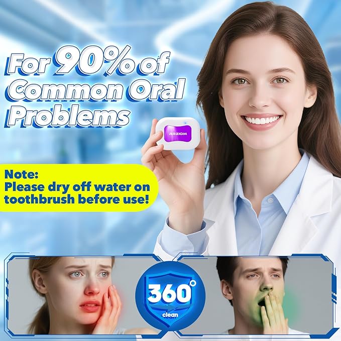 Toothbrush Sanitizer Case, Portable Toothbrush Covers Rechargeable, Rechargeable Toothbrush Cleaner Holder Case for Travel Home, Detachable Toothbrush Cover Cap for All Toothbrushes (White)-Ruum Studio Home