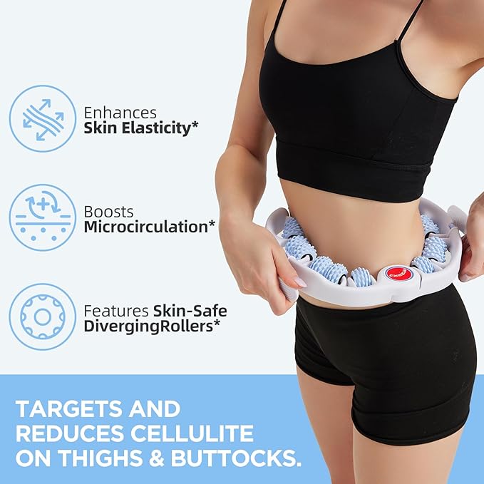 Cellulite Massage Tool Deep Fascia Massager & Dimpled Skin Remover for Legs - Anti-Cellulite Roller Tech with Lymphatic Drainage, Smooth Skin & Pain Relief for Thighs & Buttocks Sculpting-Ruum Studio Home