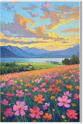 Colorful wildflowers field scenery poster artwork wall decoration wildflowers everywhere wall painting suitable for bedroom home office-Ruum Studio Home