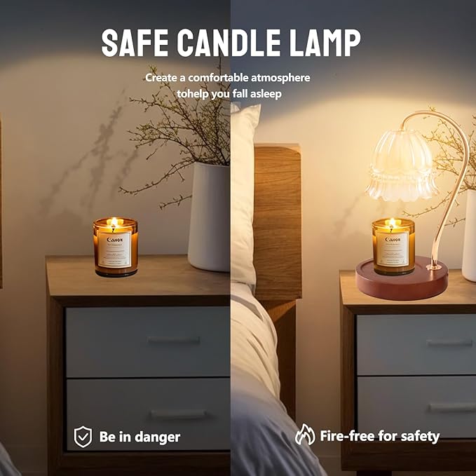 GEEZO Fragrance Candle Warmer Lamp，Electric Candle Warmer with Timer & Dimmer，Mom Christmas Birthday Gifts for Women, House Warming Gifts New Home Bedroom Decor-Ruum Studio Home
