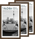 14x24 Picture Frame 3 Pack - Brown Woodgrain, Wood Poster Frame, Gallery Poster Frame - Wall Hanging-Ruum Studio Home