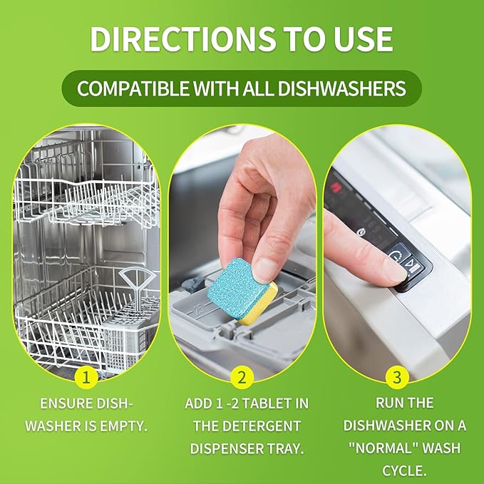 NATRUTH Dishwasher Cleaner And Deodorizer Tablets -30 Pack for Deep Cleaning, Deodorizing & Protecting, Prevents Buildup.Heavy Duty And Septic Safe.Clean Dish Washer For Limescale, Odor, Smell (Lemon)-Ruum Studio Home
