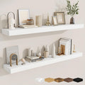 fuqing Floating Shelves for Wall, Bathroom Shelf Wall Mounted for Storage, Shelves with Invisible Bracket for Bedroom, Kitchen, Living Room, Farmhouse Small Book Shelf, 48 Inch Set of 2, White-Ruum Studio Home