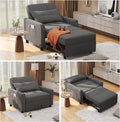 Noelse Convertible Futon Sofa Bed, 3-in-1 Multi-Functional Sleeper Chair Bed, Adjustable Backrest Recliner with Modern Linen Fabric for Living Room Bedroom Apartment Small Space, Dark Grey-Ruum Studio Home