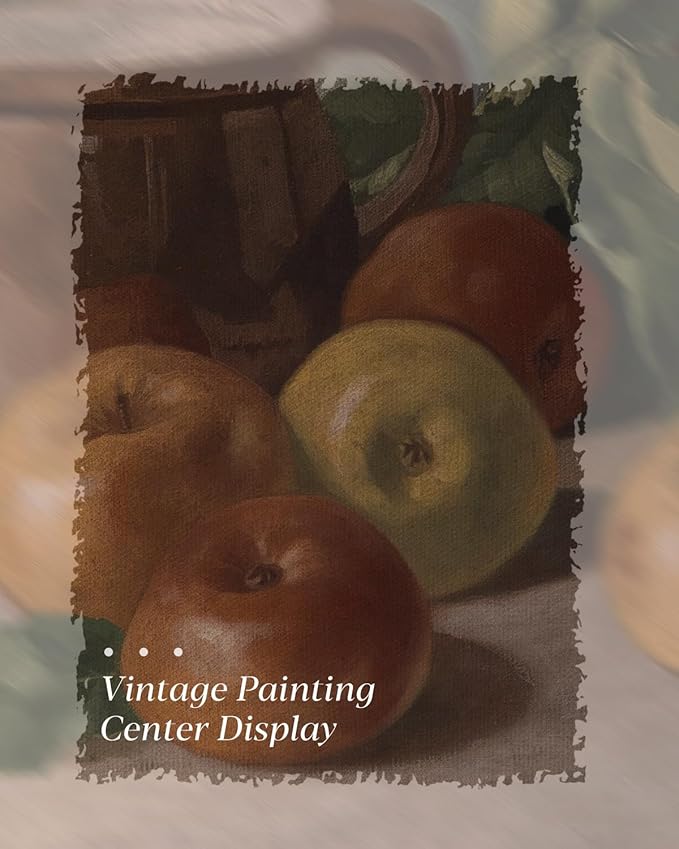 HUARCEY Gold Framed Vintage Wall Art for Living Room, Harvest Apples Still Life Oil Painting Artwork Shelf Decor Abstract Wall Pictures Large Prints Farmhouse Fruit Room Decor Bedroom Kitchen Bathroom-Ruum Studio Home