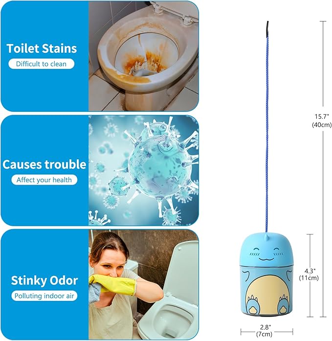 Toilet Bowl Cleaners Bottle Bathroom Toliet Bowl Cleaner with Fresh Ocean Scent Cute Dinosaur Shaped Toilet Tank Cleaner (Blue)-Ruum Studio Home