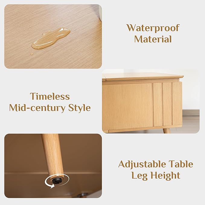 Lift Top Coffee Table with Storage,36" Large Square Coffee Tables for Living Room,Mid Century Modern Center Table for Home Office, Oak-Ruum Studio Home