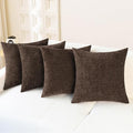 CaliTime Throw Pillow Covers Decorative 18 X 18 Inches Pack of 4 Cozy Chenille Cushion Cases for Couch Sofa Bed Living Room Home Coffee-Ruum Studio Home