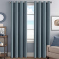 H.VERSAILTEX Stone Blue Blackout Curtains for Bedroom/Living Room 84 Inch Length 2 Panels Set - Thermal Insulated Room Darkening Grommet Top Blue Curtains(52 by 84 - Inch,Stone Blue)-Ruum Studio Home