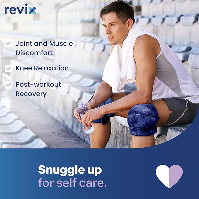 REVIX Microwavable Knee Heating Pad, Heated Wrap with Moist Heat for Elbow & Joint Support, Reusable Hot or Cold Compress for Women & Men-Ruum Studio Home