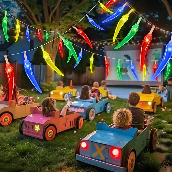 Chili Pepper String Lights, 40 LED 21Ft Chili Pepper Fairy Lights Battery Operated for Indoor Outdoor Garden Pool Birthday Mexican Party Wedding Christmas Summer Tropical Decor-Ruum Studio Home