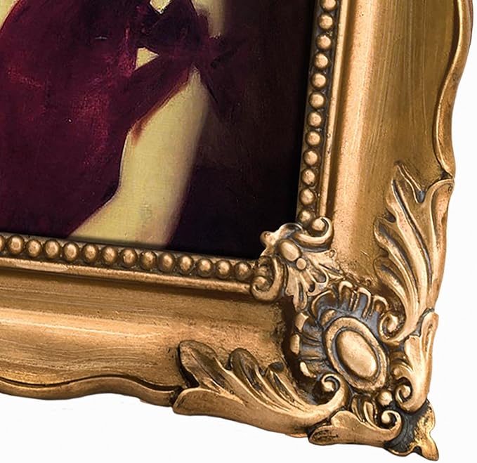 5x7 Vintage Picture Frame with Embossed Flower Design, Ornate Gold Frame for 5x7 Pictures, Hand-Crafted Resin Antique Frames for Tabletop & Wall Hanging, Home Decor (Bronze)-Ruum Studio Home