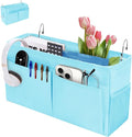 Bedside Caddy Organizer with Fixed Straps, Bunk Bed Caddy ideal for Home, Bunk Bed, Dorm, Hospital, Crib, Versatile Bedside Storage Solution (Blue)-Ruum Studio Home