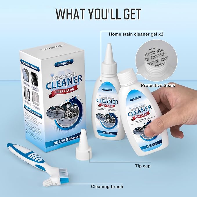 Home Cleaner Gel, Cleaner for Washing Machine, Refrigerator Strips, Household Shower, Kitchen Sinks, Walls, Tiles, Bathrooms- 10 fl oz-Ruum Studio Home