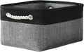TheWarmHome Storage Basket for Organizing - 1 Pack 14x10x6.7 inch Collapsible Storage Bins for Shelves, Dog Toy Bin for Closet Organizer laundry Gift Cloth Nursery (Grey & Black)-Ruum Studio Home