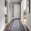Beverly Rug Outdoor Runner Rug 2x7 Modern Floral Bordered Area Rugs for Indoor and Outdoor Patio Easy to Clean Non Shedding Living Room Porch Garden Washable Outside Carpet (2 x 7 Gray)-Ruum Studio Home