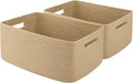 OIAHOMY Storage Basket for Shelves, Closet Cube Storage Bins Baskets for Clothes Blanket Towels, Baby Nursery, Toy Baskets Box, Woven Rope Basket, 17.72*12.99*7.87 IN, 2 Packs Jute Yellow-Ruum Studio Home