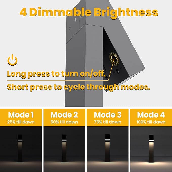 Solar Walkway Light, Dimmable Metal Solar Pathway Light Outdoor IP65 Waterproof, 3000K 500LM Solars Yard Lights for Yard Garden Patio Landscape Lawn-Ruum Studio Home
