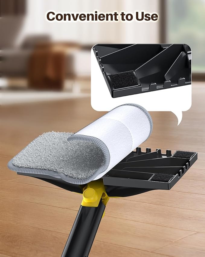 ScrubWiz Steam Mop Pads with Washable and Reusable, 6 Pack Replacement, 2 Material Types Accessories Compatible With Steamer Mop for Cleaning Floors and Carpets, White and Gray-Ruum Studio Home
