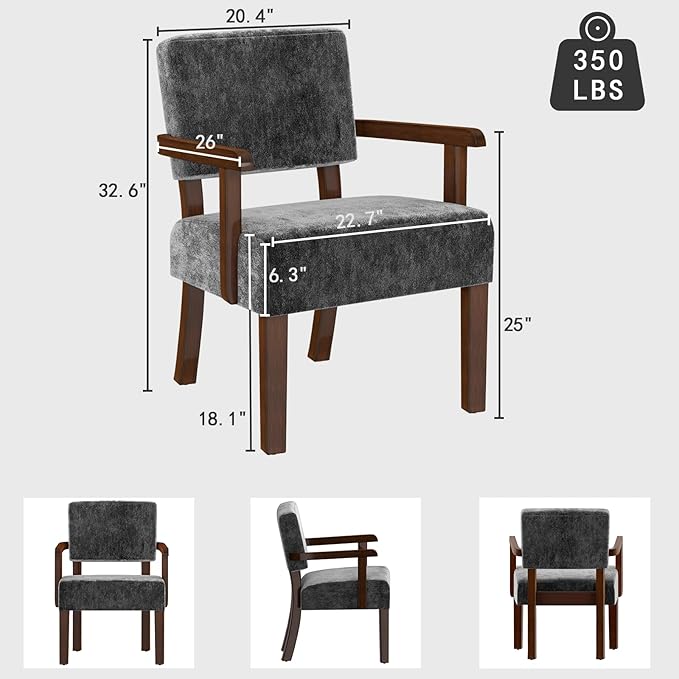 Accent Chair, Living Room Chairs Oversize with Soft Seat and Armrests for Living Room Dinning Room Bedroom Reading Room Waiting Room, AC01-Ruum Studio Home