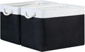 Bidtakay Black Storage Bins Storage Baskets for Shelves Decorative Basket Set of 2 Fabric Cloth Bins for Organizing 16x11.8x11.8 in Large Tall Baskets with Soft Handles for Home Office Living Room-Ruum Studio Home