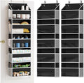 SpaceAid 2 Pack Over The Door Organizer with 5 Large Pockets and 10 Mesh Side Pockets, 5 Layers Door Organizer Hanging with Clear Window for Bedroom, Bathroom, Pantry and Nursery, Black-Ruum Studio Home