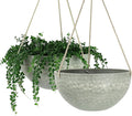 LA JOLIE MUSE Hanging Planters for Indoor Plants, Medium Hanging Planters with Drain Holes, Outdoor Hanging Flower Pots, Storm Gray, Honeycomb (10 Inch, Set of 2)-Ruum Studio Home