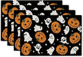 Halloween Placemats Pumpkins Ghost Set of 4 Table Mats Seasonal Home Party Kitchen Dining Table Decorations 12x18 Inch-Ruum Studio Home