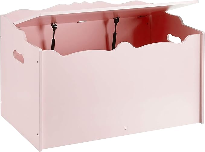 Amazon Basics Kids Toy Box, Wooden Organizer Storage Chest, Pink, 30" x 18" x 19"-Ruum Studio Home
