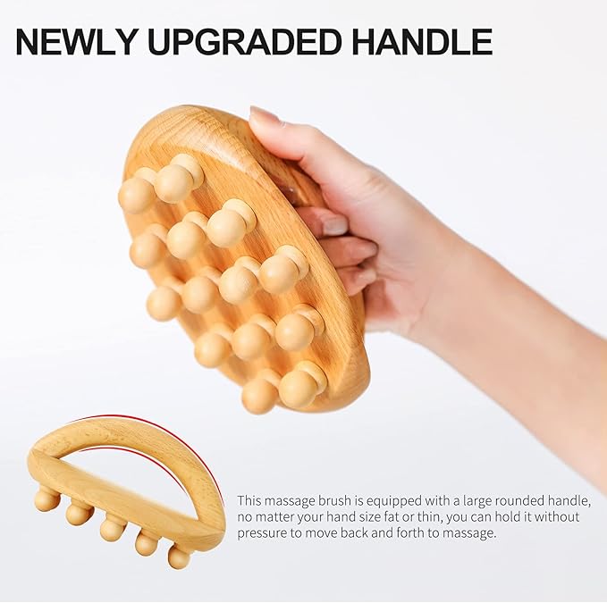 AiRelax Wood Therapy Massage Tools,Wooden Massage Body Brush for Cellulite Remover,Itchy Skin Relief,Body Shaping,Professional Maderoterapia Kit Meridian Pressure Brush,Lymphatic Drainage Massager-Ruum Studio Home