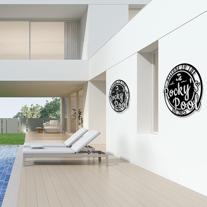 Custom Metal Pool Signs Outdoor - Personalized Funny Pool Rules, Rustic Wall Art for Pool Deck Decor, Outdoor Bar & Backyard Oasis Gift - MADE IN USA-Ruum Studio Home