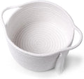 Small Gift Basket Empty to Fill – SweetMemo Cute Woven Organizer Baskets with cellophane wrap for Kids, Baby Shower, Office, Bathroom, Bedside – Little Decor Cotton Rope Bin with Handles - White-Ruum Studio Home