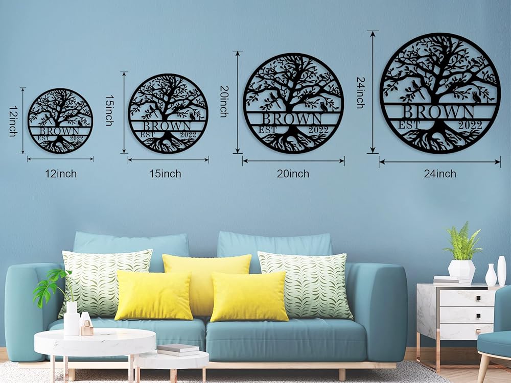 Personalized Tree of Life Metal Sign, Custom Name Sign, Tree of Life Wall Decor, Personalized Metal Tree Sign, Personalized Tree of Life Wall Decor, Custom Metal Signs Personalized-Ruum Studio Home