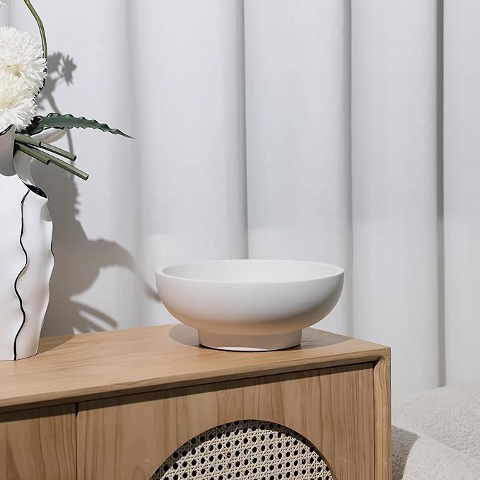 Concrete Fruit Bowl for Kitchen Counter - Modern Home Decor, Large Decorative Bowl for Fruits, Keys, and Candy, Durable and Stylish Design-Ruum Studio Home