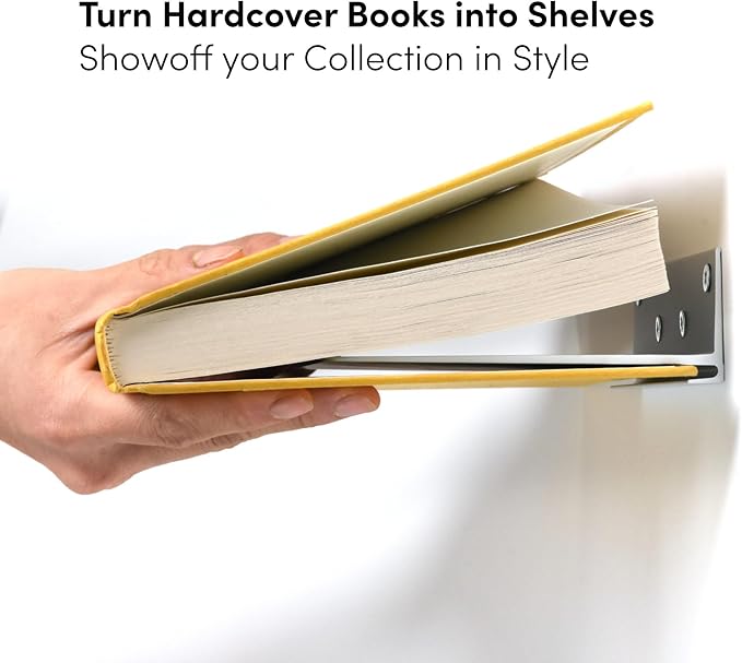 Floating Invisible Bookshelf Wall Mounted (Set of 4) - Aluminum - Turn Books into Floating Shelves-Ruum Studio Home
