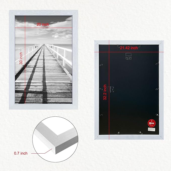 VCK Poster Frames 20x30 White 3 Pack, Solid Wood Picture Frames for Wall Mounting Hanging Art and Puzzle Frame-Ruum Studio Home