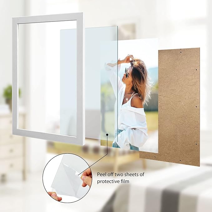 VCK Poster Frames 13x19 White 3 Pack, Solid Wood Picture Frames for Wall Mounting Hanging Art and Puzzle Frame-Ruum Studio Home