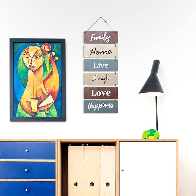 Hanging Wall Decor Sign - Welcome Vertical Wall Art Decorations, Rustic Home Accessories for Living Room, Bedroom, Family, Dining, and Kitchen, Outdoor Signs for House, Live, Laugh, Love Plaques-Ruum Studio Home
