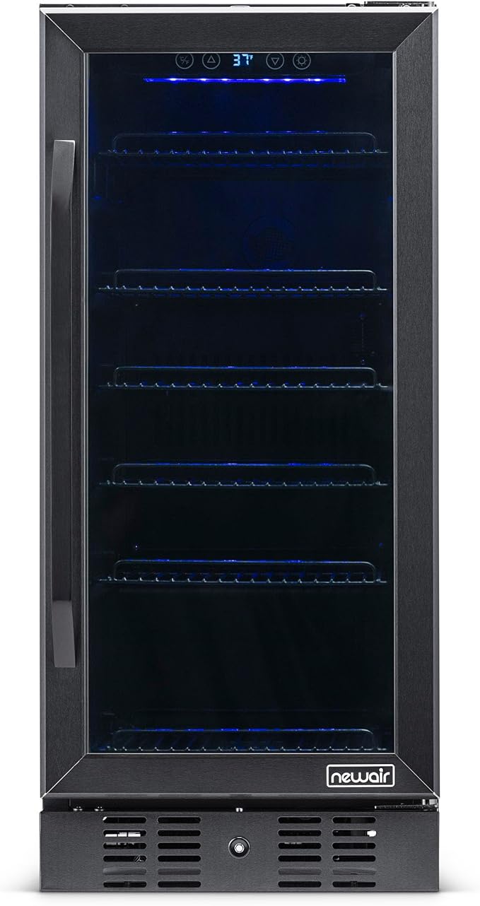 Newair 24" Wine and Beverage Refrigerator 20 Bottle and 70 Can Capacity, Built-in or Freestanding Cooler, Dual Zone Fridge in Stainless Steel with Splitshelf-Ruum Studio Home