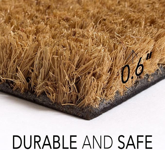 PLUS Haven Pure Coco Coir Doormat with Heavy-Duty Backing (Hello 1)-Ruum Studio Home