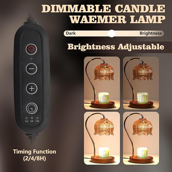 GEEZO Fragrance Candle Warmer Lamp，Electric Candle Warmer with Timer & Dimmer，Mom Christmas Birthday Gifts for Women, House Warming Gifts New Home Bedroom Decor-Ruum Studio Home