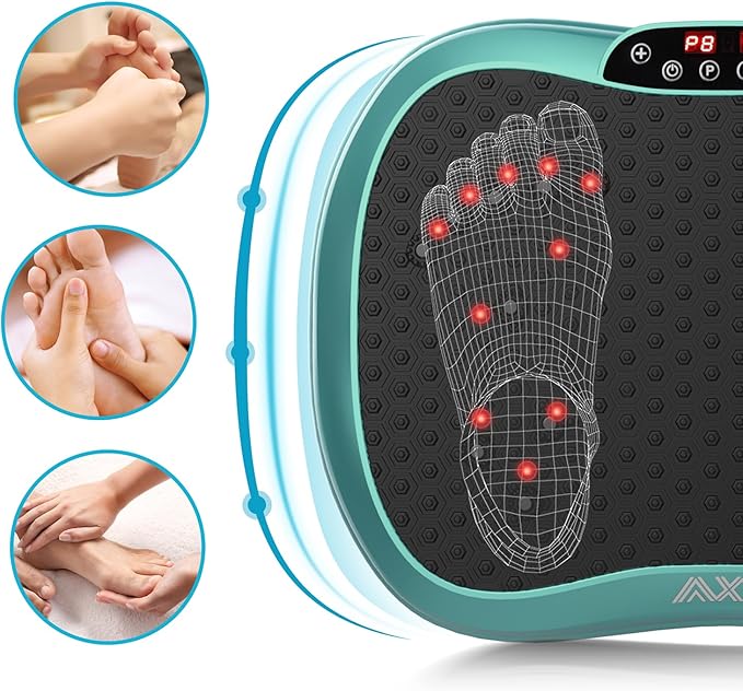 AXV Vibration Plate Exercise Machine Whole Body Workout Portable Mini Vibrate Fitness Platform Lymphatic Drainage Machine for Weight Loss Shaping Toning Wellness Home Gyms Workout (Mini)-Ruum Studio Home