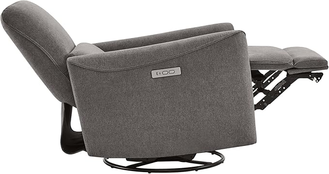 CHITA Power Recliner Chair Swivel Glider, FSC Certified Fabric Living Room Reclining Sofa Chair with Lumbar Support, Metal Grey-Ruum Studio Home