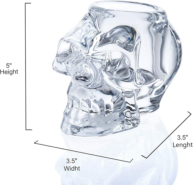 Diamond Star Glass Candle Holder Skull Halloween Tealight Candle Holder Decorative Votive Candle Holders for Home Party (clear)-Ruum Studio Home