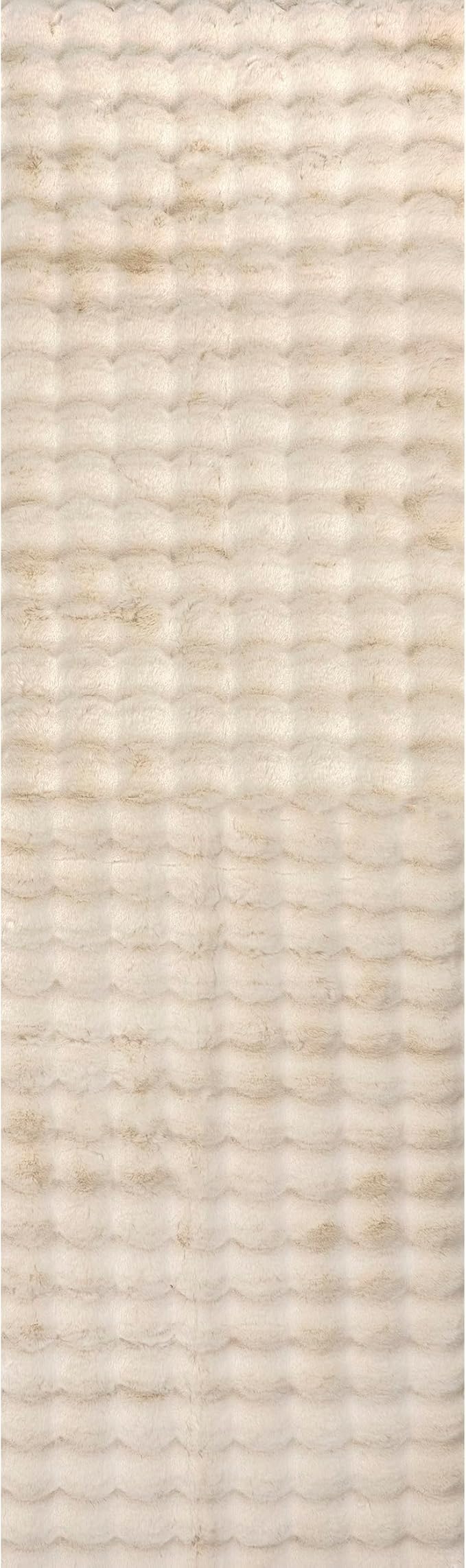 nuLOOM Jeni Solid Faux Rabbit Machine Washable Runner Rug, 2' 6" x 10', Beige-Ruum Studio Home