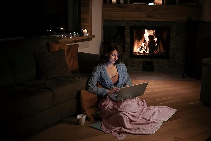 Gold Case Throw Blanket for Couch – 100% Recycled Turkish Cotton Blankets & Throws – Elegant Decorative Throw Blankets for Living Room Sofa – Woven Throws for Couch – Retro Pink – 50x60-Ruum Studio Home